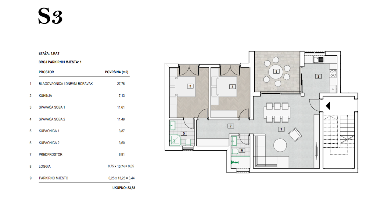 Apartmán Na prodej - ŠIBENSKO-KNINSKA PRIMOŠTEN