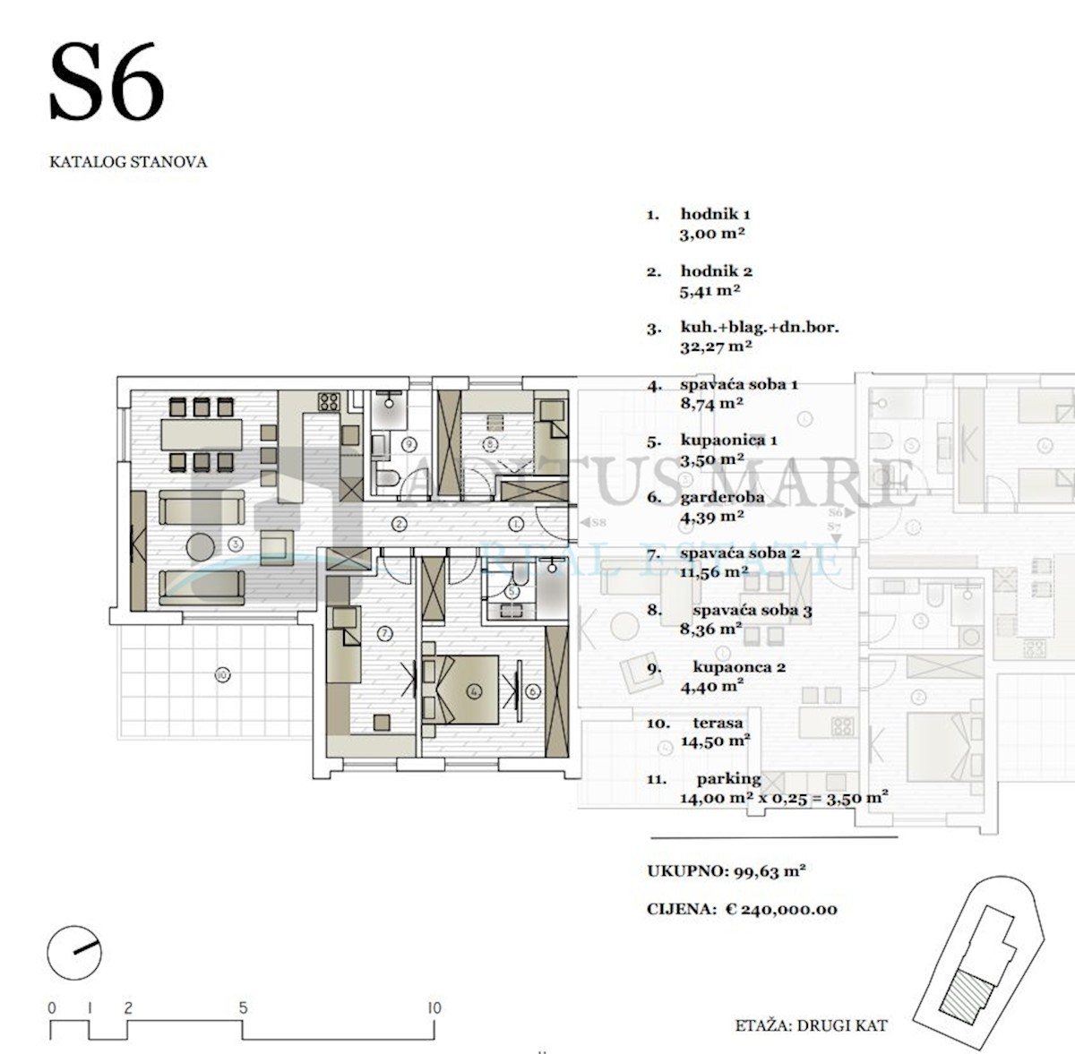Flat For sale - ŠIBENSKO-KNINSKA VODICE
