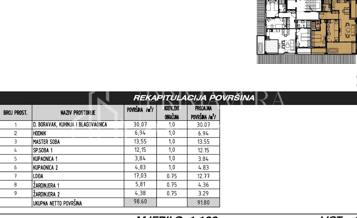 Apartment Zu verkaufen - ZADARSKA SUKOŠAN