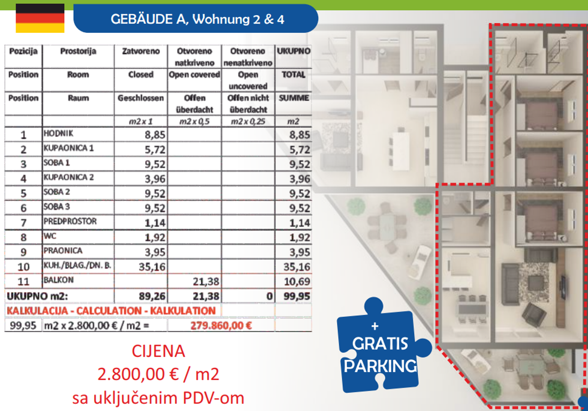 Apartmán Na prodej - ZADARSKA SUKOŠAN