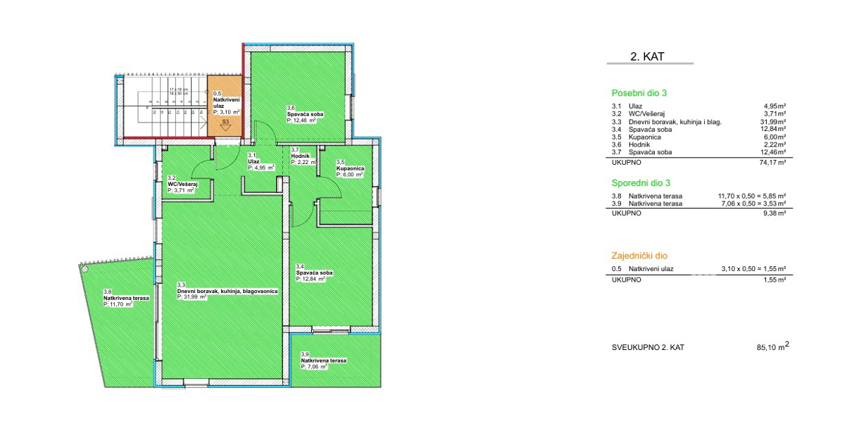Appartement À vendre - ŠIBENSKO-KNINSKA VODICE
