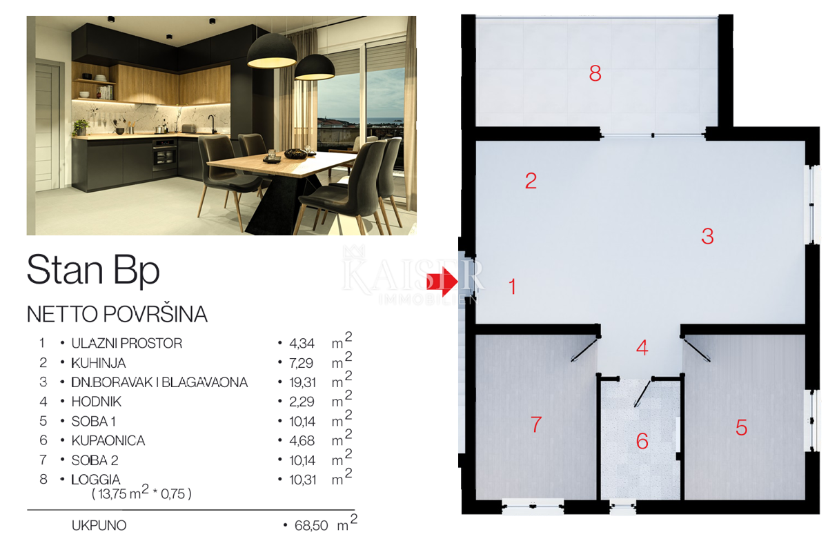 Flat For sale - ŠIBENSKO-KNINSKA ROGOZNICA