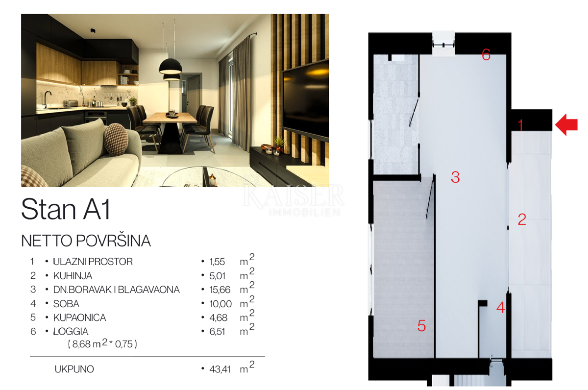 Flat For sale - ŠIBENSKO-KNINSKA ROGOZNICA