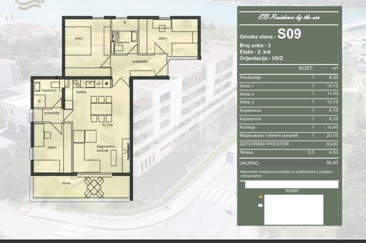 Flat For sale - Splitsko-dalmatinska Trogir - foto 3/3