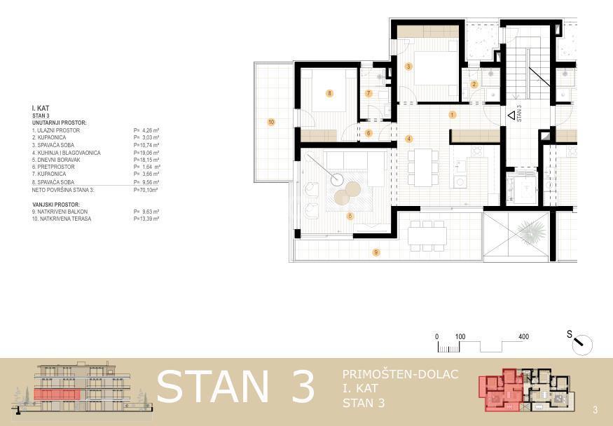 Flat For sale - ŠIBENSKO-KNINSKA PRIMOŠTEN