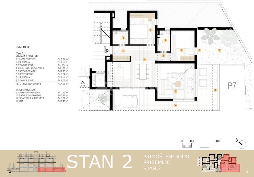 Flat For sale - ŠIBENSKO-KNINSKA PRIMOŠTEN