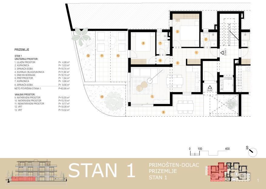 Flat For sale - ŠIBENSKO-KNINSKA PRIMOŠTEN
