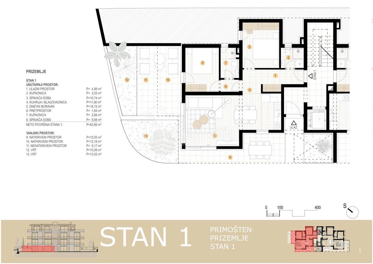 Flat For sale - ŠIBENSKO-KNINSKA PRIMOŠTEN