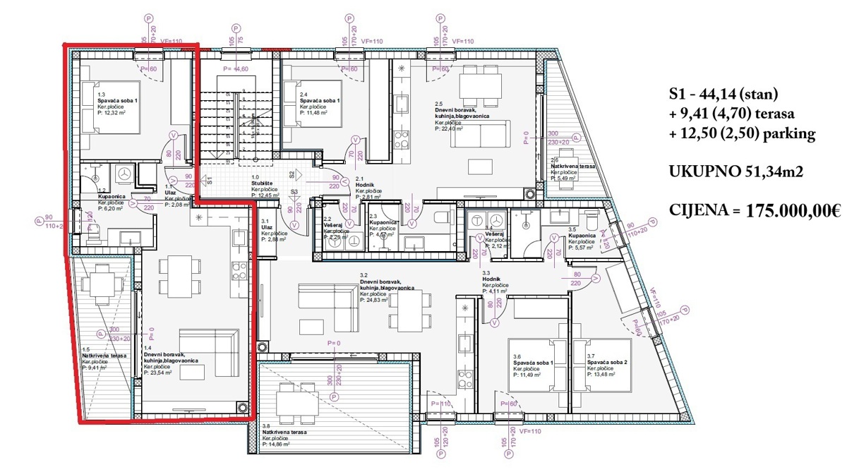 Flat For sale - ŠIBENSKO-KNINSKA VODICE