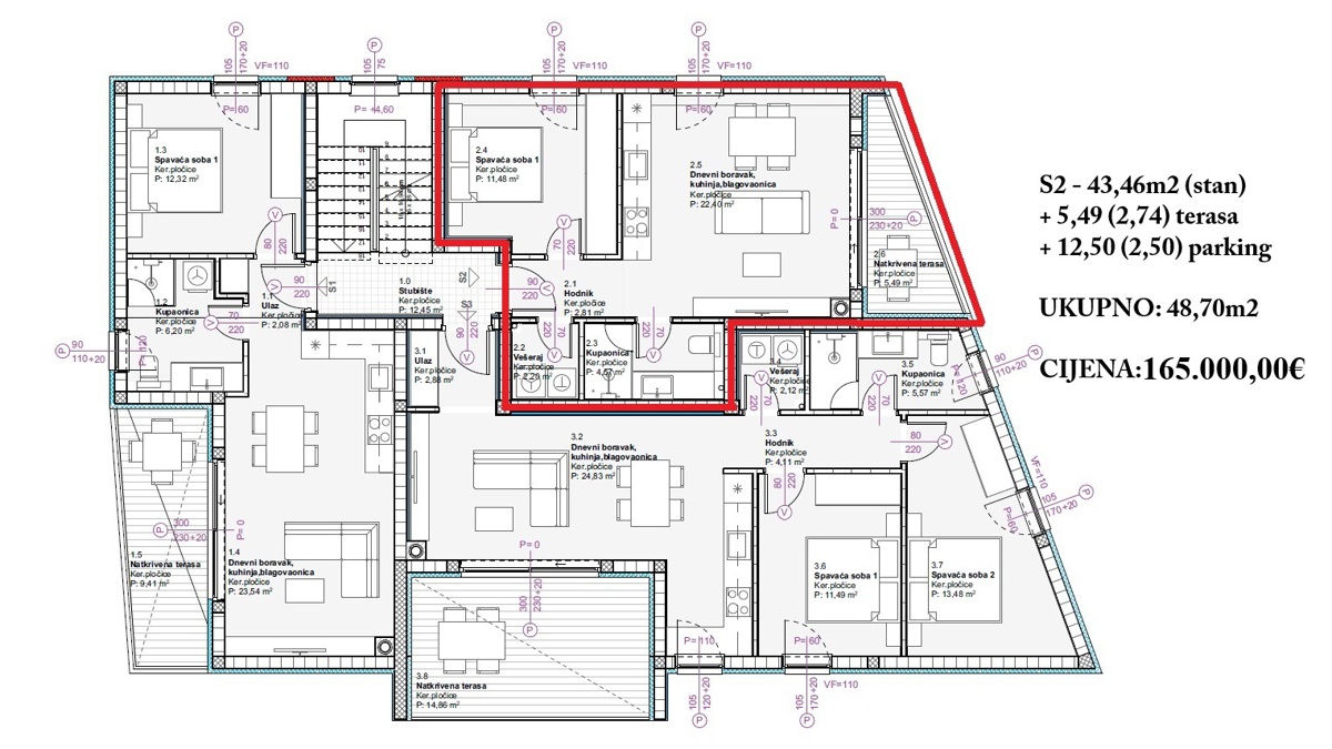Flat For sale - ŠIBENSKO-KNINSKA VODICE