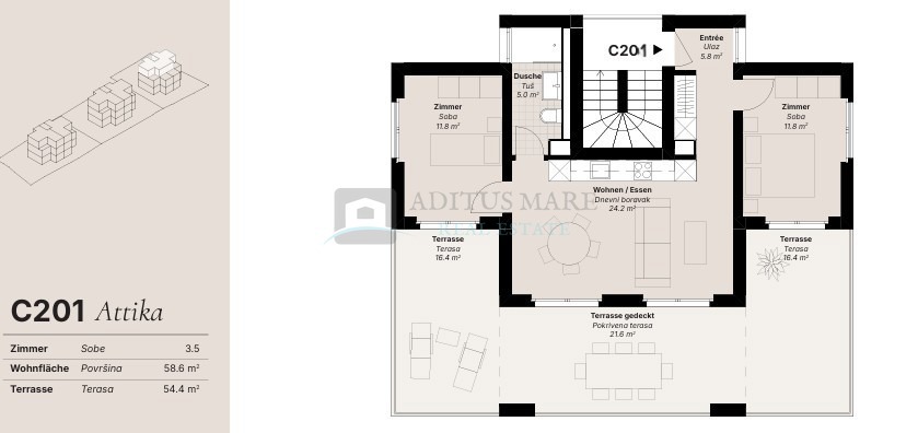 Flat For sale - ŠIBENSKO-KNINSKA VODICE