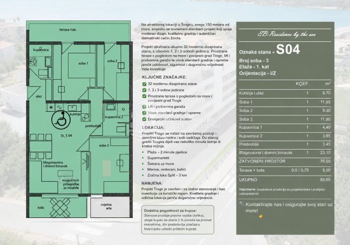 Apartment Zu verkaufen - Splitsko-dalmatinska Trogir - foto 5/15