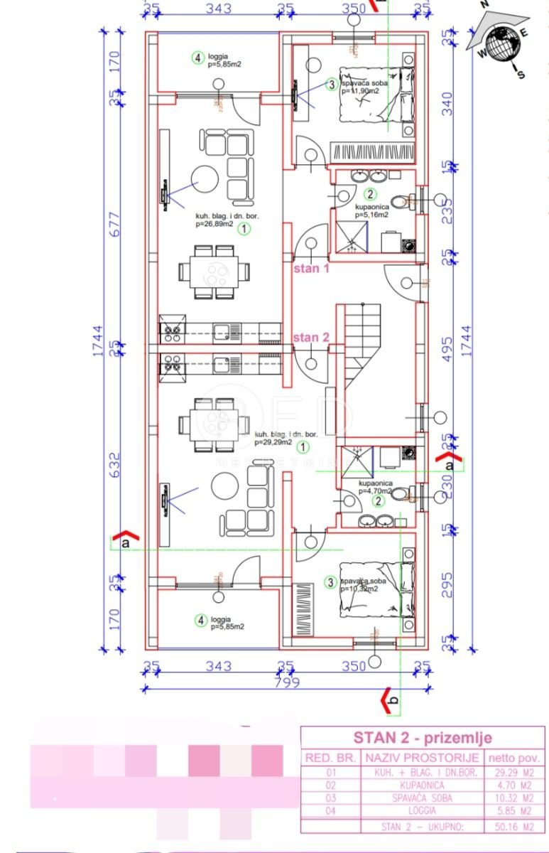 Apartma Na predaj - Osječko-baranjska Osijek