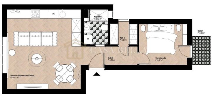 Apartmán na predaj 48 m² – Trešnjevka - Sjever