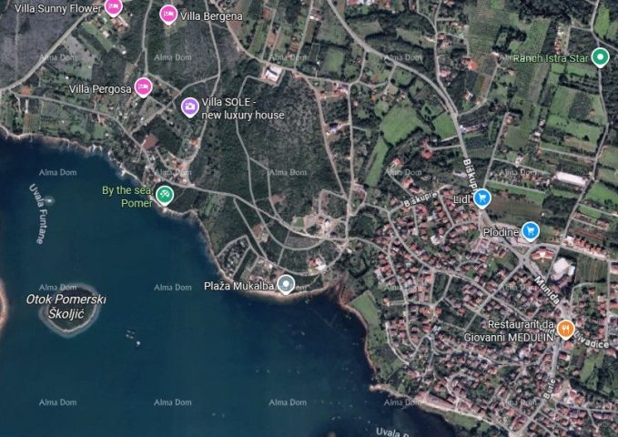 Pozemek na prodej 600 m² – Medulin