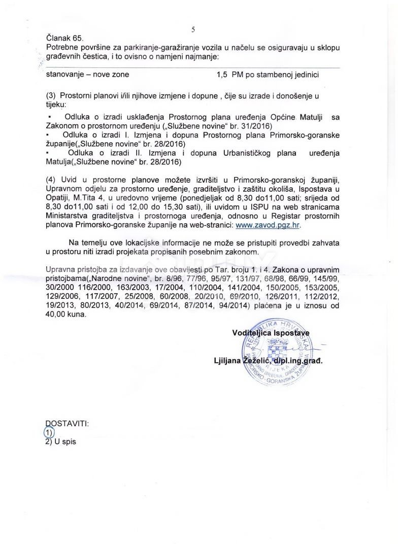 Parcela Naprodaj - PRIMORSKO-GORANSKA  Matulji