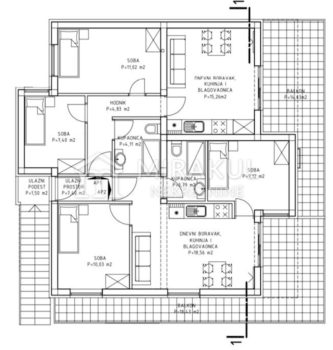 Apartment Zu verkaufen - ŠIBENSKO-KNINSKA  MURTER 