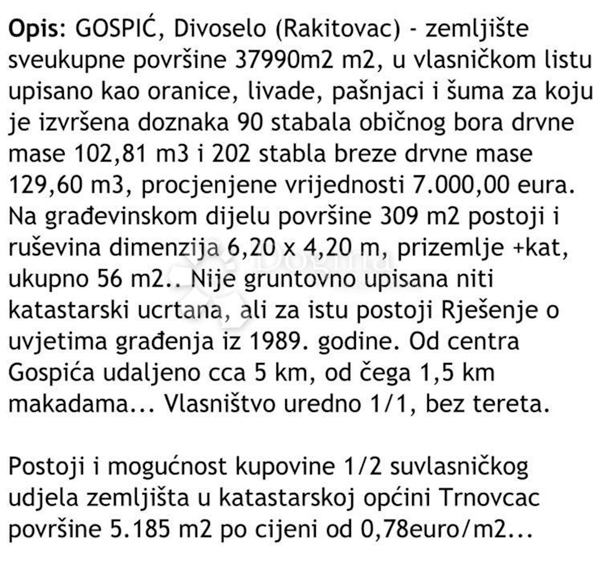 Land For sale - LIČKO-SENJSKA GOSPIĆ